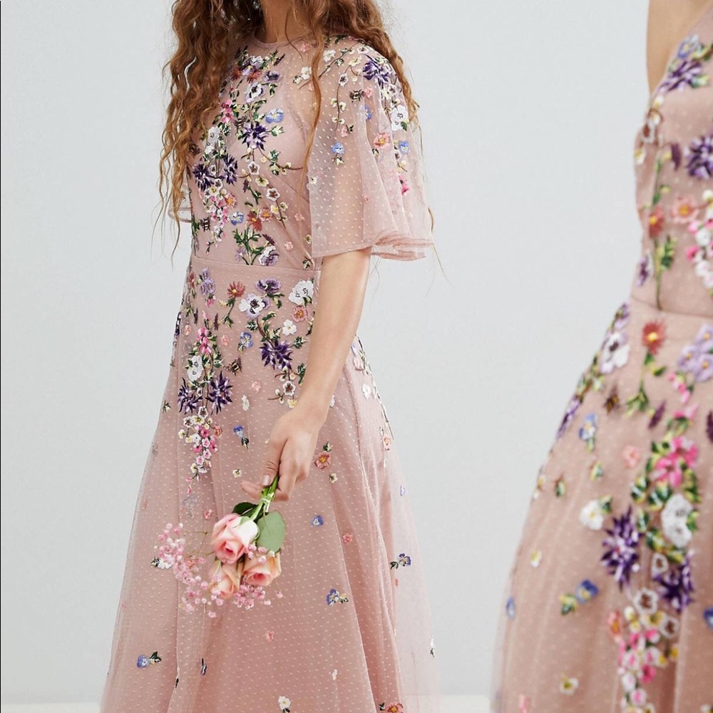 ASOS embroidered maxi dress